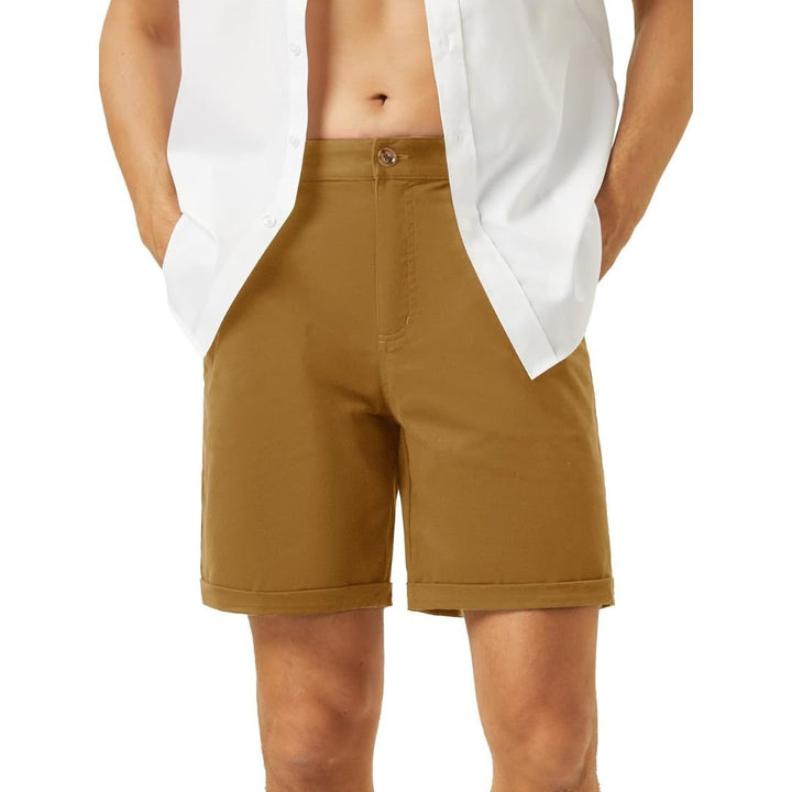 Men's Classic Stretch Chino Shorts with Pockets - Men's Hiking Shorts