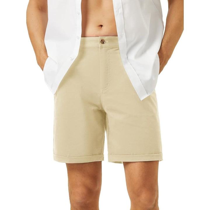 Men's Classic Stretch Chino Shorts with Pockets - Men's Hiking Shorts