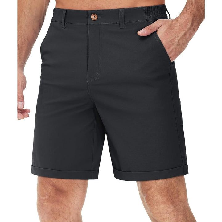 Men's Classic Stretch Chino Shorts with Pockets - Men's Hiking Shorts