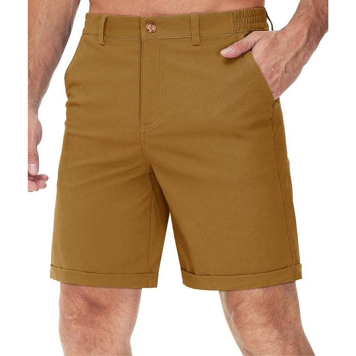 Men's Classic Stretch Chino Shorts with Pockets - Men's Hiking Shorts