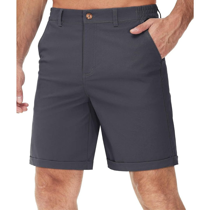 Men's Classic Stretch Chino Shorts with Pockets - Men's Hiking Shorts