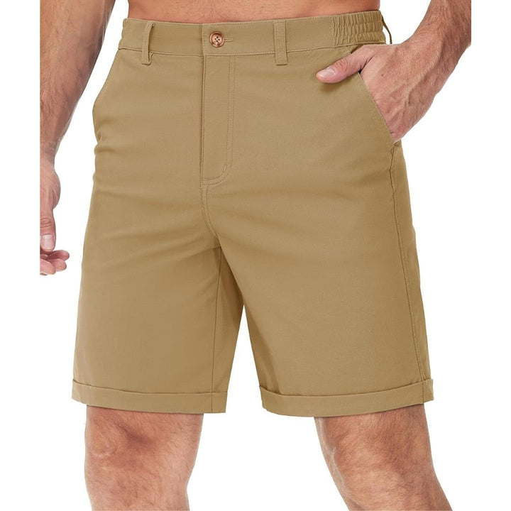 Men's Classic Stretch Chino Shorts with Pockets - Men's Hiking Shorts