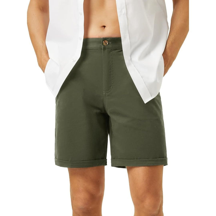 Men's Classic Stretch Chino Shorts with Pockets - Men's Hiking Shorts
