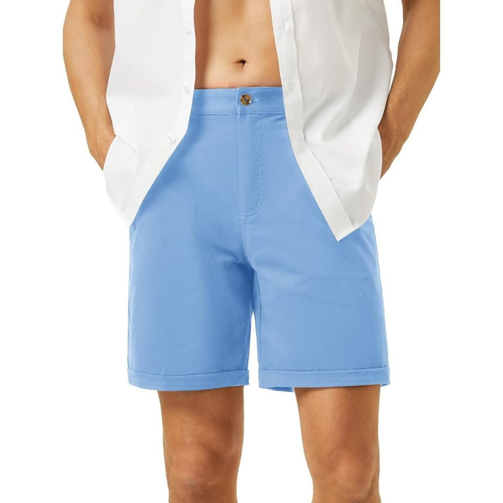 Men's Classic Stretch Chino Shorts with Pockets - Men's Hiking Shorts