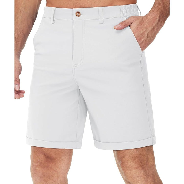 Men's Classic Stretch Chino Shorts with Pockets - Men's Hiking Shorts