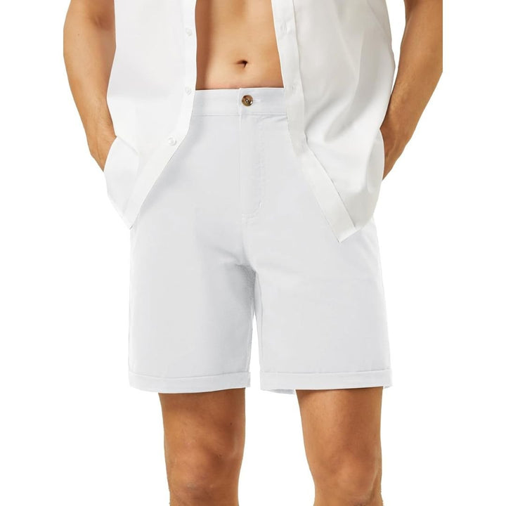 Men's Classic Stretch Chino Shorts with Pockets - Men's Hiking Shorts