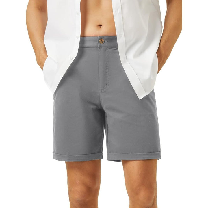 Men's Classic Stretch Chino Shorts with Pockets - Men's Hiking Shorts