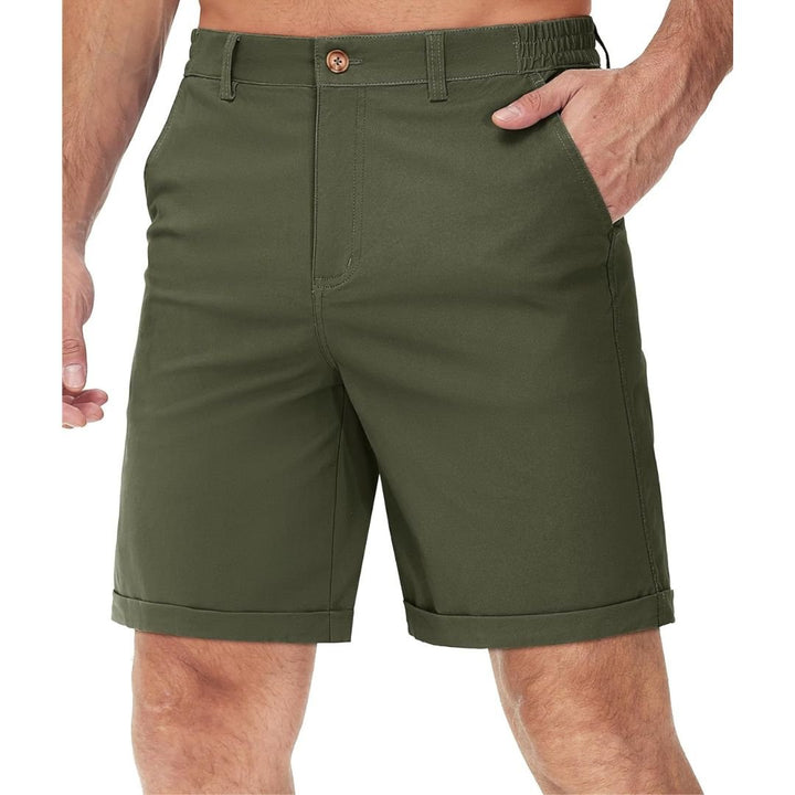 Men's Classic Stretch Chino Shorts with Pockets - Men's Hiking Shorts