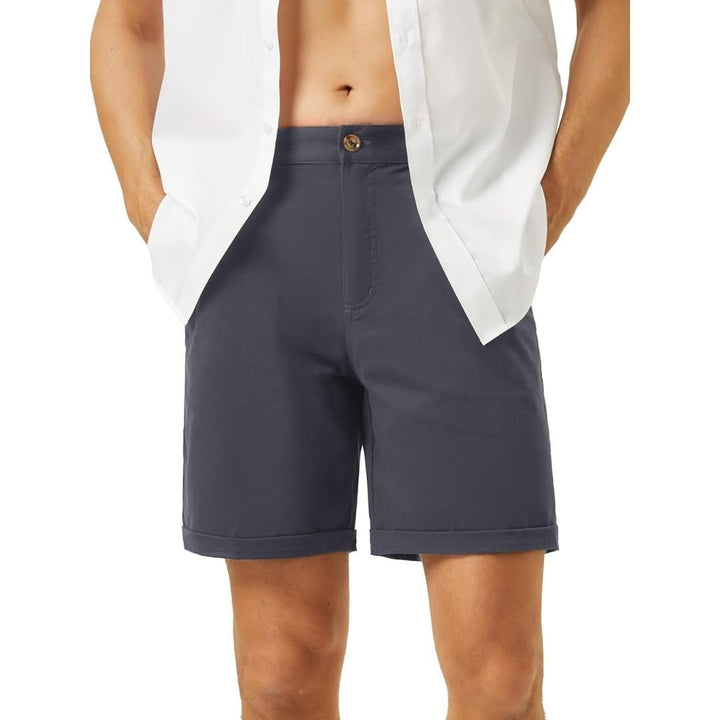 Men's Classic Stretch Chino Shorts with Pockets - Men's Hiking Shorts