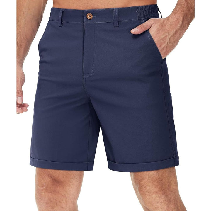 Men's Classic Stretch Chino Shorts with Pockets - Men's Hiking Shorts
