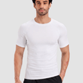 TACVASEN White Men's Compression short sleeved quick drying sports T-shirt