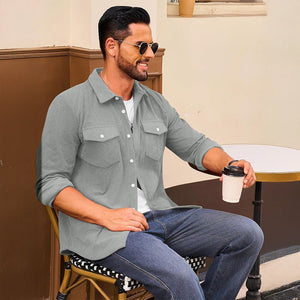 Men's Corduroy Jacket Casual Lightweight Shirt Jacket - B23M2024