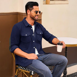 Men's Corduroy Jacket Casual Lightweight Shirt Jacket - B23M2024
