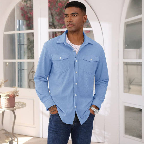 Men's Corduroy Jacket Casual Lightweight Shirt Jacket - B23M2024