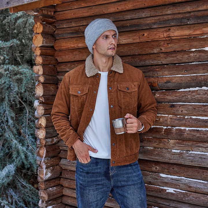 Men's Corduroy Jacket Sherpa Lined Warm Winter Coat Cargo Jacket - Fall Winter 2022