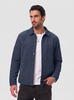 TACVASEN Navy Men's Corduroy Warm Winter Jacket With Multi Pockets