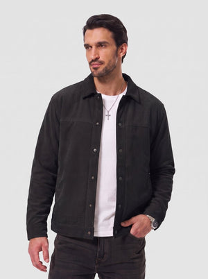 TACVASEN Black Men's Corduroy Warm Winter Jacket With Multi Pockets