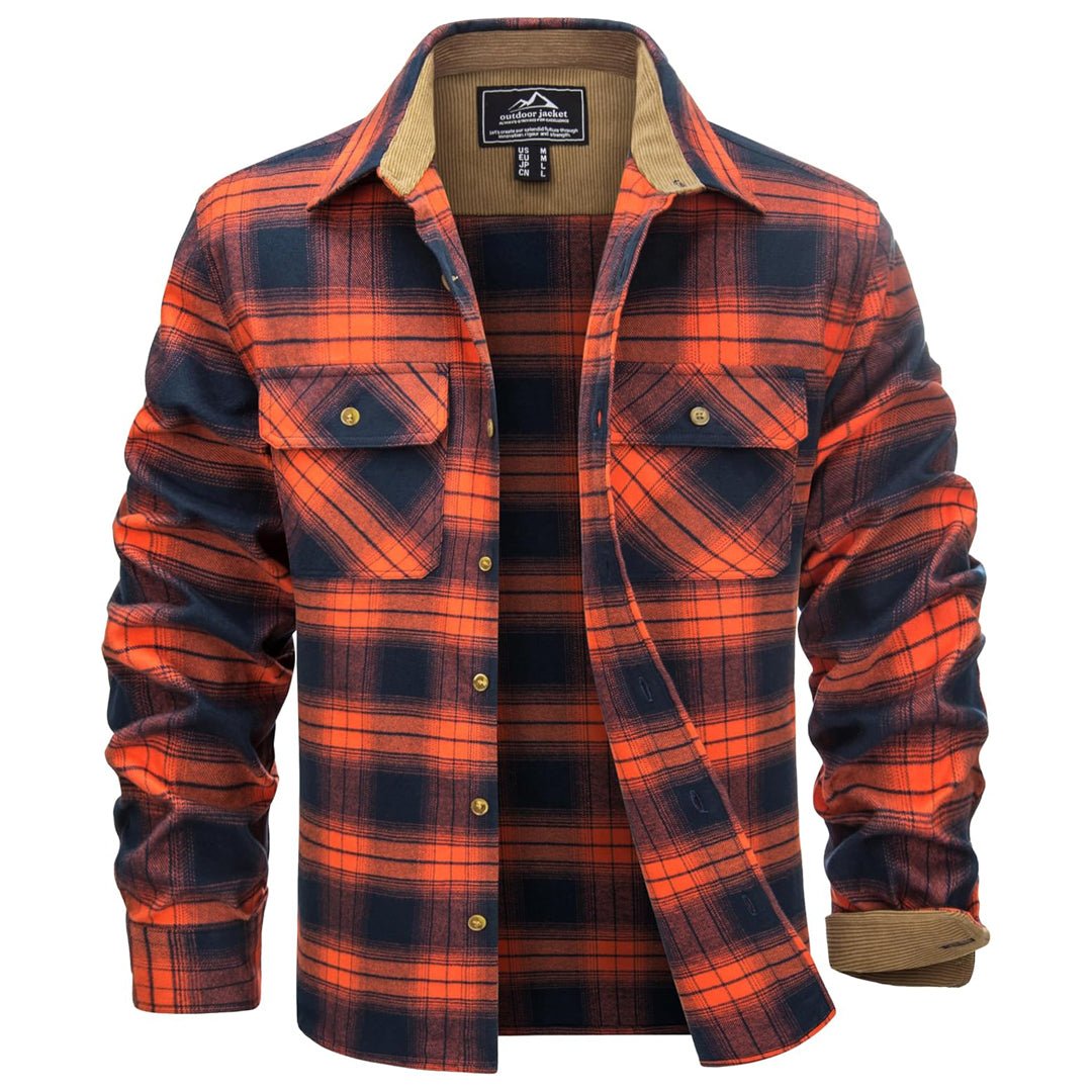 Men's Cotton Flannel Shirt Long Sleeve Casual Plaid - google_men_lightweight_jacket