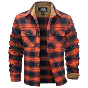 Men's Cotton Flannel Shirt Long Sleeve Casual Plaid - google_men_lightweight_jacket
