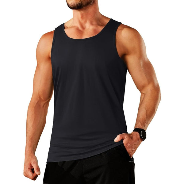 Men's Cotton Moisture Wicking Sleeveless Gym Tank Top - men's tops
