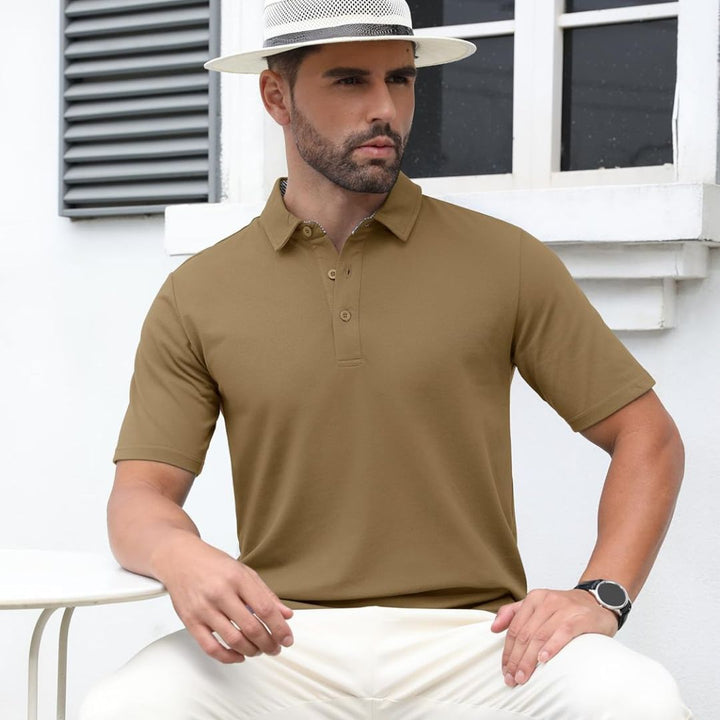 Men's Cotton Pique Short Sleeve Classic Fit Polo Shirt - Men's Polo Shirts