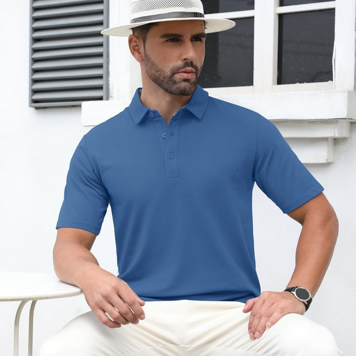 Men's Cotton Pique Short Sleeve Classic Fit Polo Shirt - Men's Polo Shirts