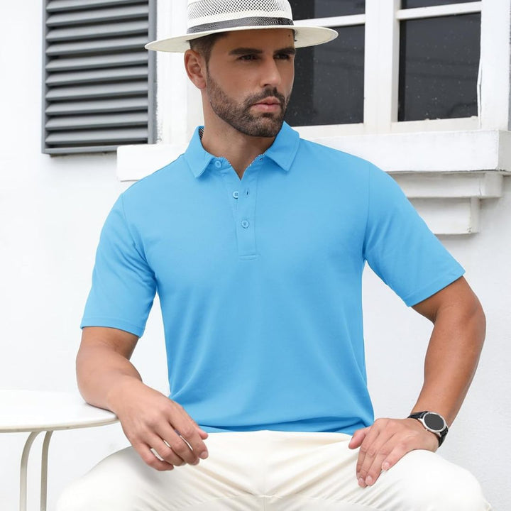 Men's Cotton Pique Short Sleeve Classic Fit Polo Shirt - Men's Polo Shirts