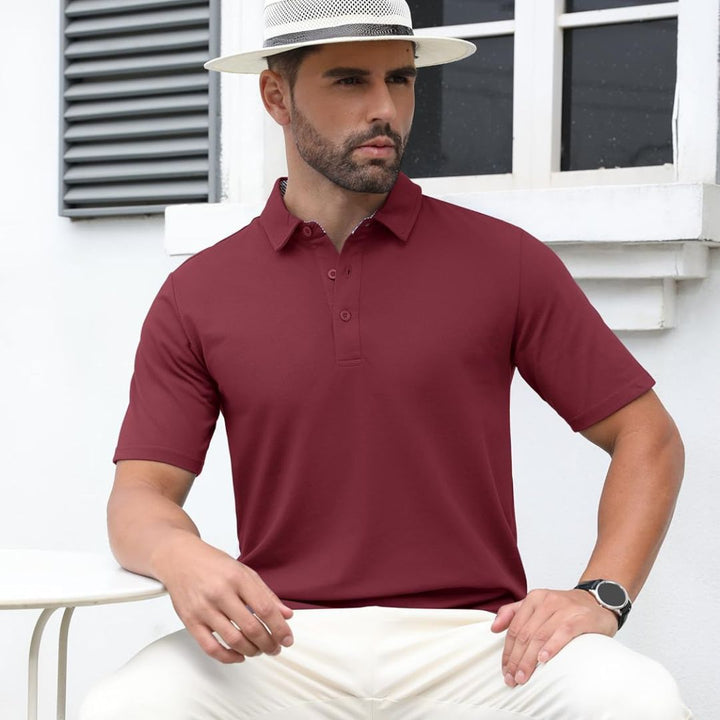 Men's Cotton Pique Short Sleeve Classic Fit Polo Shirt - Men's Polo Shirts