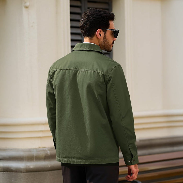 Men's Cotton Windbreaker Full Zip Lightweight Jacket - LT24M1261