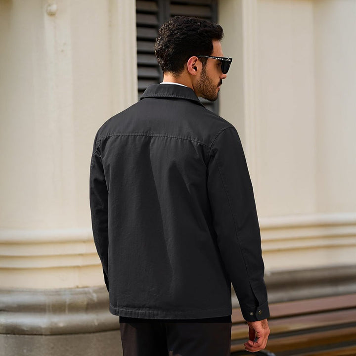 Men's Cotton Windbreaker Full Zip Lightweight Jacket - LT24M1261