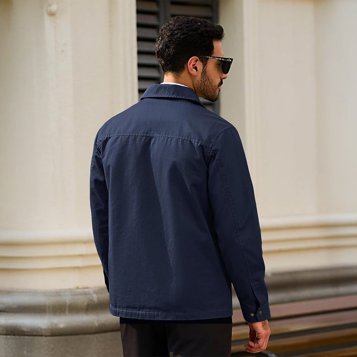 Men's Cotton Windbreaker Full Zip Lightweight Jacket - LT24M1261