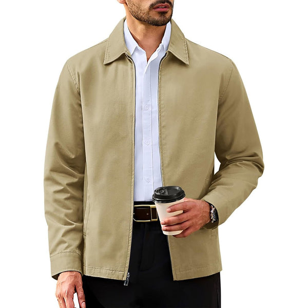 Men's Cotton Windbreaker Full Zip Lightweight Jacket - LT24M1261