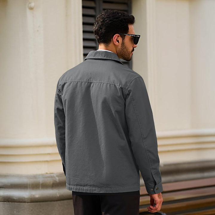 Men's Cotton Windbreaker Full Zip Lightweight Jacket - LT24M1261
