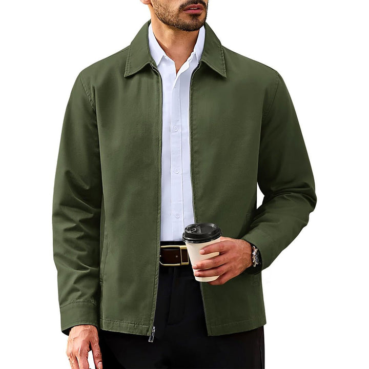 Men's Cotton Windbreaker Full Zip Lightweight Jacket - LT24M1261
