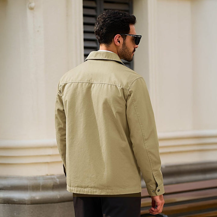 Men's Cotton Windbreaker Full Zip Lightweight Jacket - LT24M1261