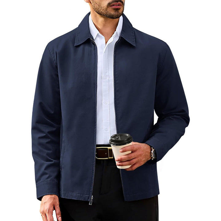 Men's Cotton Windbreaker Full Zip Lightweight Jacket - LT24M1261
