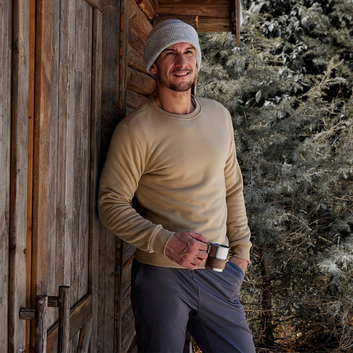 Men’s Crewneck Sherpa Lined Sweatshirt Warm Heavyweight Winter Fleece Pullover - Fall Winter 2022