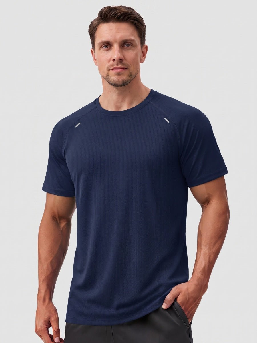 TACVASEN Royal Blue Men's Dry Fit Shirts Mesh Short Sleeve Athletic