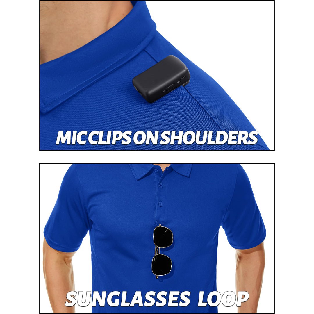 TACVASEN Colorblue Men's Dry Fit UPF 50+ Golf Workwear Tactical Polo Shirt