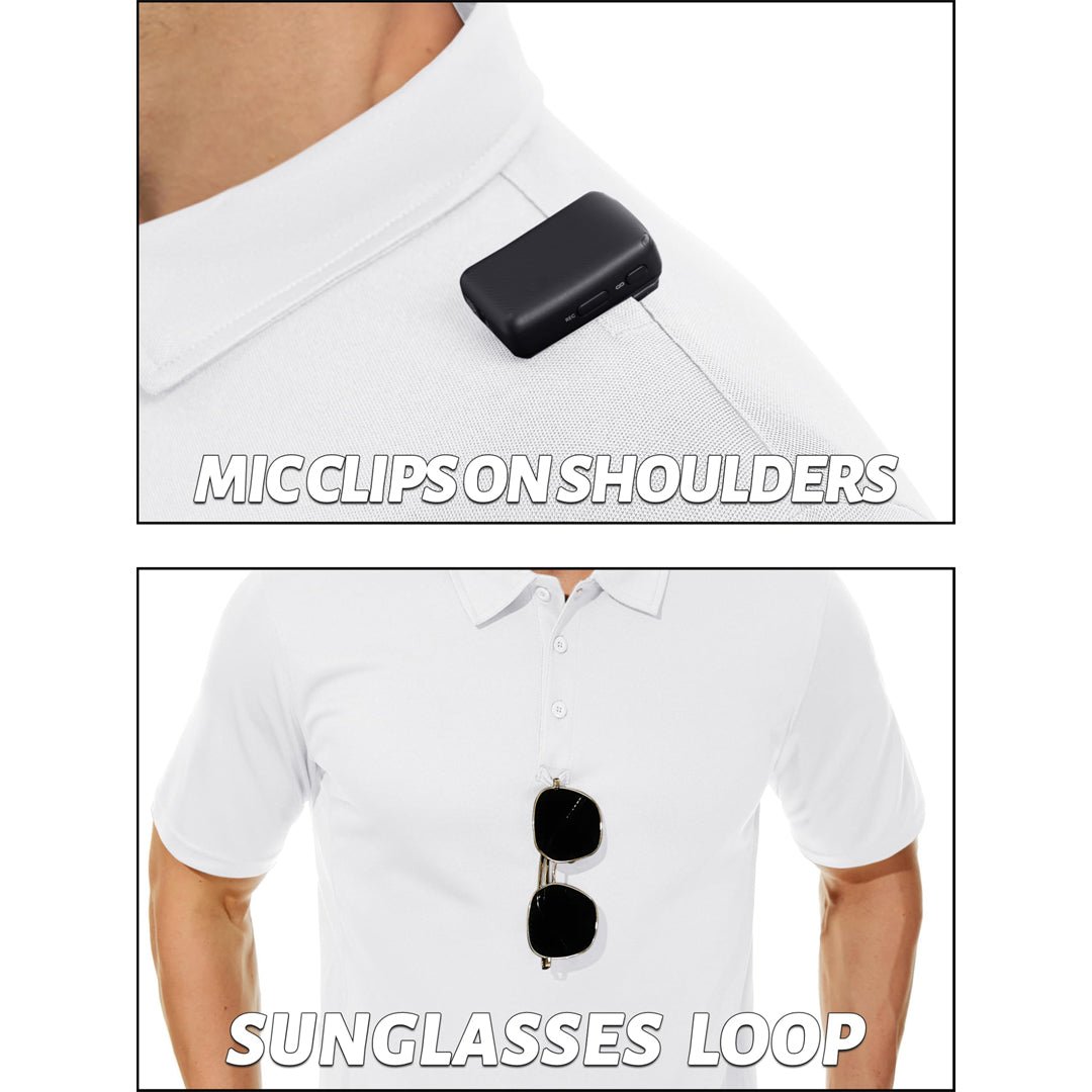 TACVASEN White Men's Dry Fit UPF 50+ Golf Workwear Tactical Polo Shirt