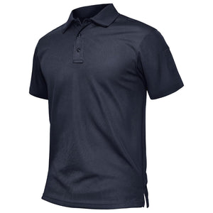 TACVASEN Navy Men's Dry Fit UPF 50+ Golf Workwear Tactical Polo Shirt