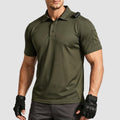 TACVASEN Army Green Men's Dry Fit UPF 50+ Golf Workwear Tactical Polo Shirt