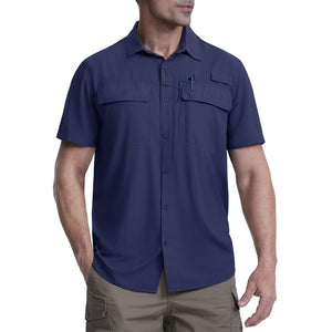 TACVASEN Navy Fishing Shirt UPF 50+ Lightweight Outdoor Shirt
