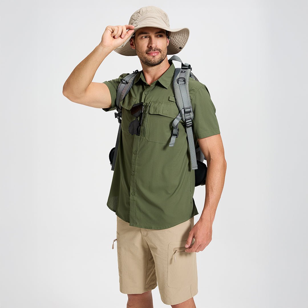 TACVASEN Blue Grey Fishing Shirt UPF 50+ Lightweight Outdoor Shirt