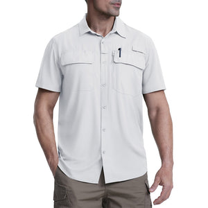 TACVASEN White Fishing Shirt UPF 50+ Lightweight Outdoor Shirt
