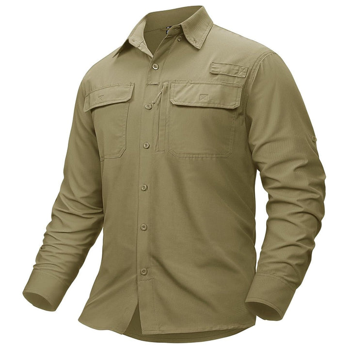 Men's Fishing Shirts UPF50+ Sun Protection Shirts with Zipper Pockets - AT23M3152