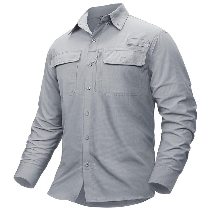 Men's Fishing Shirts UPF50+ Sun Protection Shirts with Zipper Pockets - AT23M3152