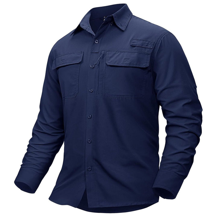 Men's Fishing Shirts UPF50+ Sun Protection Shirts with Zipper Pockets - AT23M3152