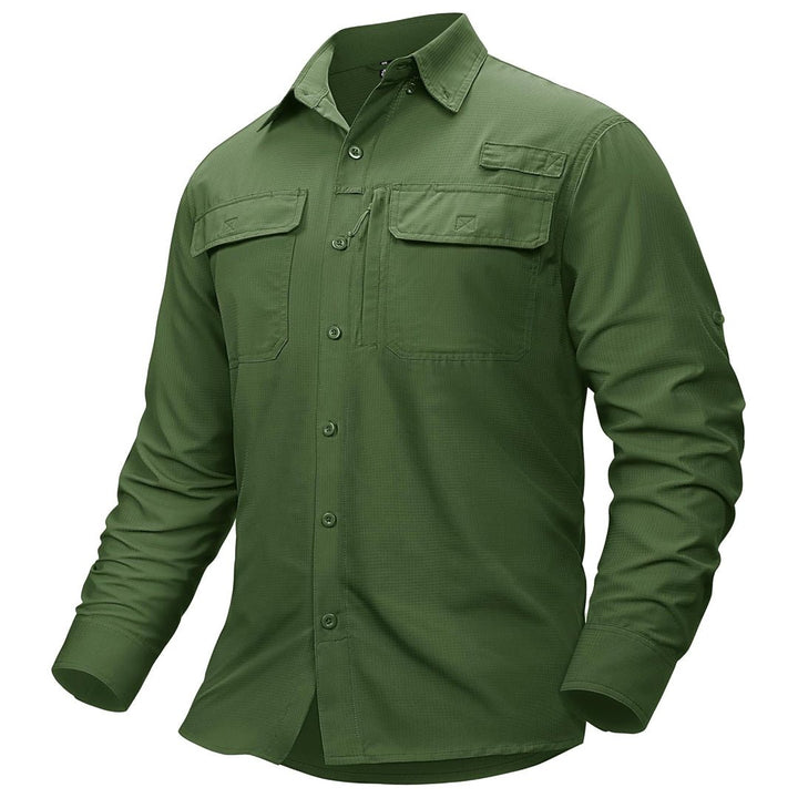 Men's Fishing Shirts UPF50+ Sun Protection Shirts with Zipper Pockets - AT23M3152