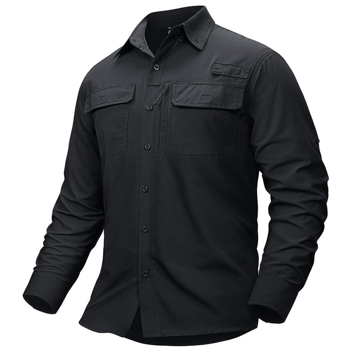 Men's Fishing Shirts UPF50+ Sun Protection Shirts with Zipper Pockets - AT23M3152